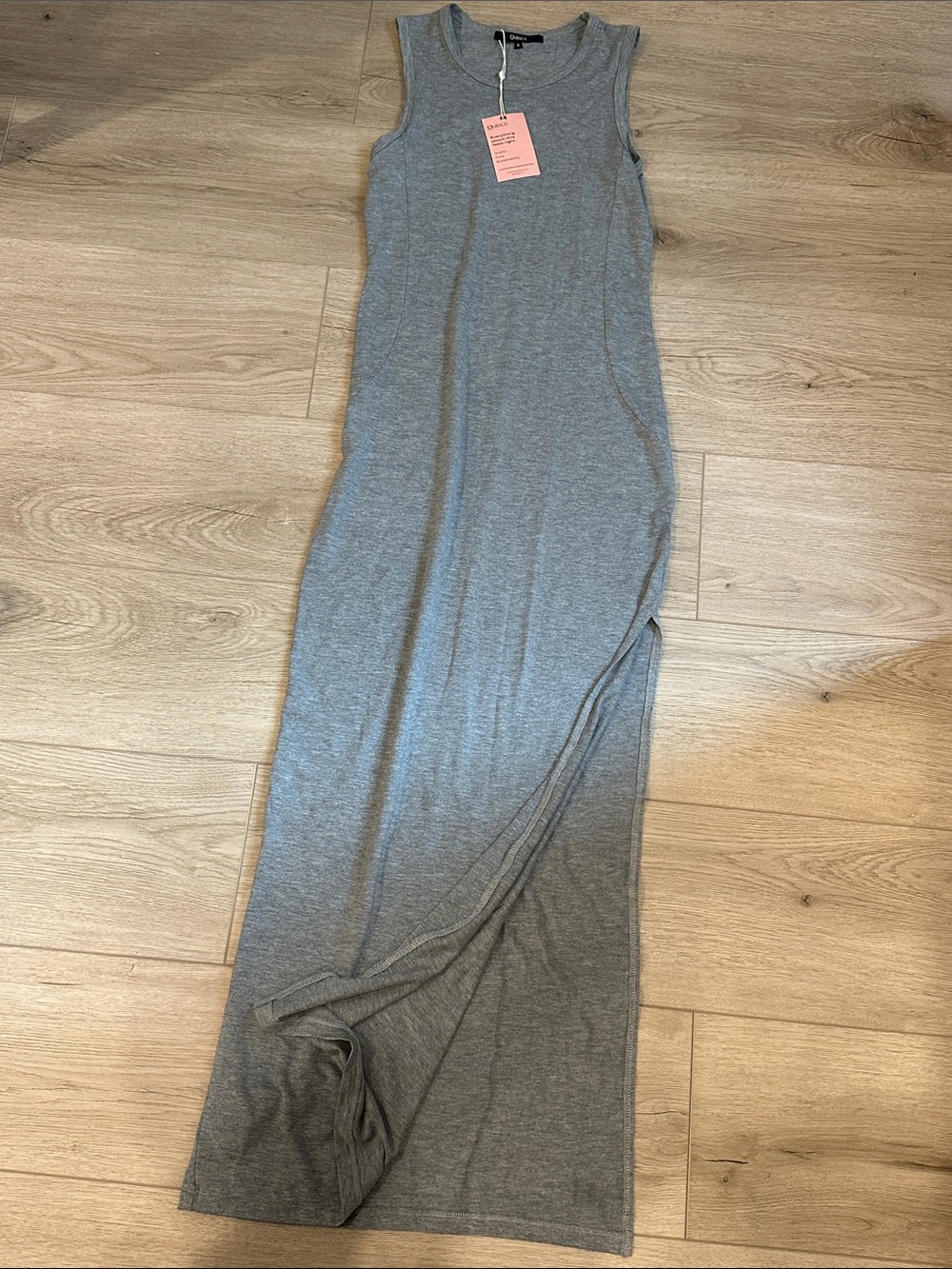 Quince Gray Scoop Neck Maxi Dress